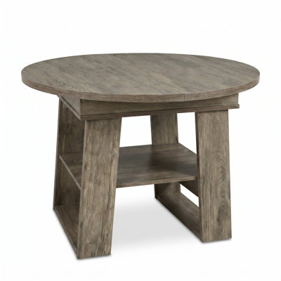 Extendable Dining Tables (table only, no chairs, complete with top and legs), Gray Wood Modern Kitchen Table with Storage