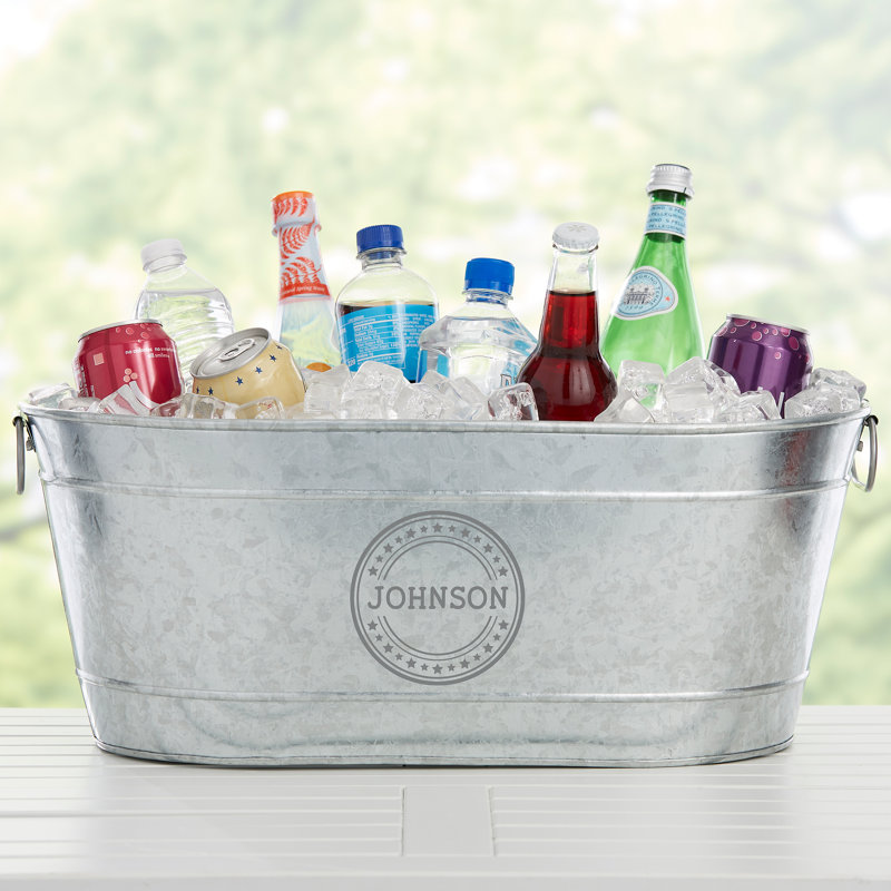 Patriotic Plaid Metal Beverage Tub, Yes