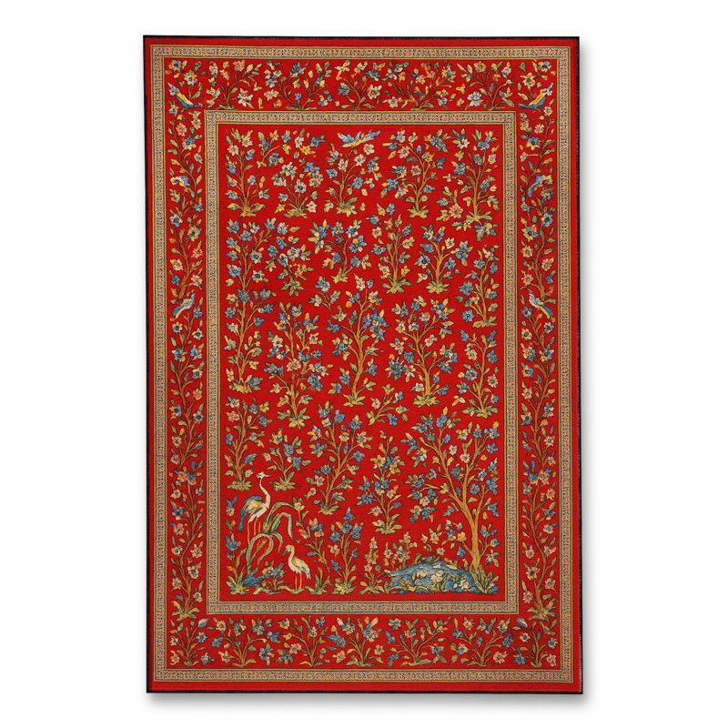 Tapis blanc tissé à motif lavable Mosso, 3'3" x 9'10"
