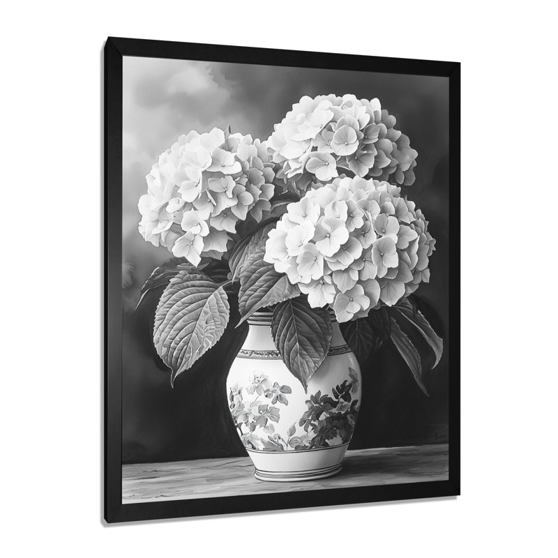 Godalming - salon d'art mural floral, Reproduction encadrée d'une seule photo, Noir, noir, noir, noir, H 20 po x l 12 po