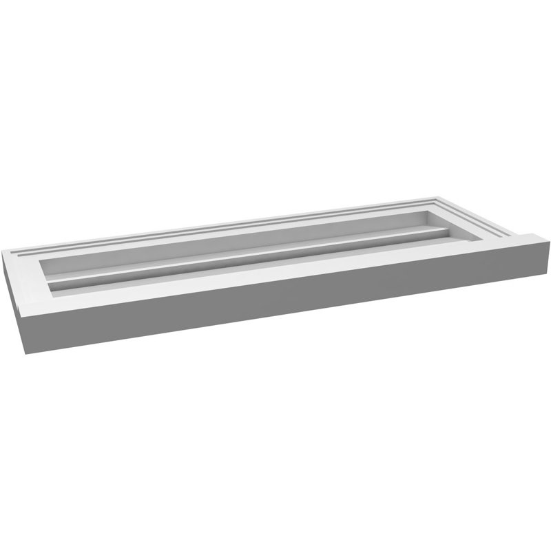 Évent à pignon fonctionnel en uréthane rectangulaire à fixation en surface, brun clair apprêté, H 12 po x l 30 po x P 2 po