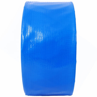 3"x100FT Pool Backwash Hose, Blue Heavy Duty Reinforced PVC Lay Flat Water Discharge Hose for Swimming Pool Filter Pump,with 2 Clamp