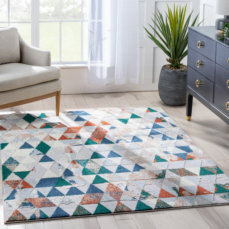 Leona Geometric Synthetic Area Rug, Rectangle 160 x 220cm