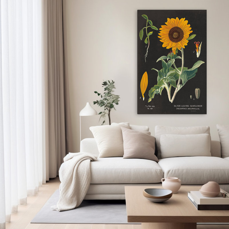 Tableau de tournesol rétro et bohémien V2, H 60 po x l 40 po