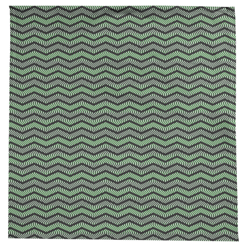 Nappe à chevrons ondulés Stephenie, Noir / Vert