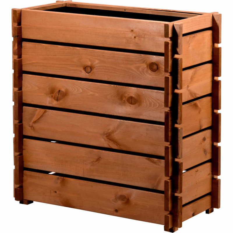 Aakeem Wood Raised Garden Bed, Brown