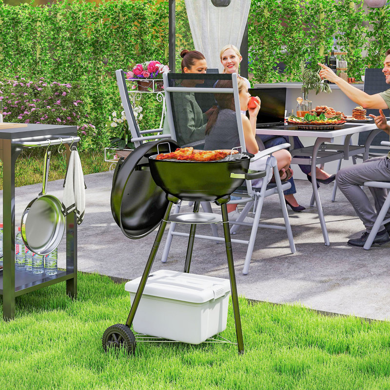 Barbecue au charbon 17 po avec accessoires pour barbecue, barbecue