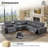 Oversized Power Reclining Leather Sectional Sofa With Console And Dual Recliners For Living Room Dark Gray-123918653