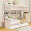 Lit superposé à deux tiroirs en bois avec bande lumineuse et tablettes de rangement-1512955536-1512955537