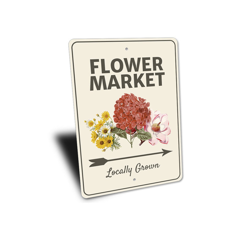 Panneau de fleurs en aluminium, H 18 po x l 12 po x P 0,06 po