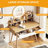 Fashionable Vanity With 4 Drawers And 3 Color Modes For Bedroom Dressing Table Solid Wooden Frame Lighting