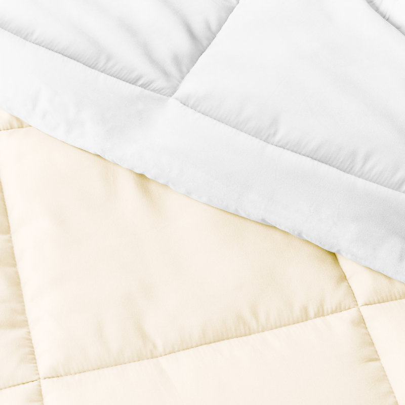 Reversible Down-Alternative Comforter Bedding Set, Full/Queen Comforter + 2 Shams, Blush