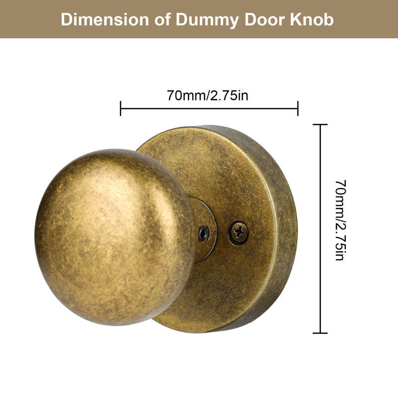 Coolnews Dummy Metal Door Knobs, Antique Copper