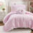 Romantic Microfiber Bedding Sets, Pink Ruffle Twin/xl For Cozy Bedroom