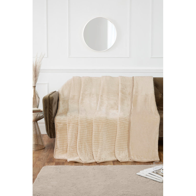 Ahrianna Standard Throw Blanket, Ivory, 59cm W x 79cm L