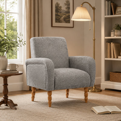 Upholstered Chenille Jersey Knit Armchair