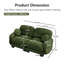 Canapé modulaire confortable à 2 places en tissu de chenille plissé avec siège ergonomique en mousse haute densité, accoudoirs arrondis arrondis et 2 coussins décoratifs ronds-2124159102