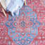 Tapis oriental bleu / rouille en coton Kingsford-3838968