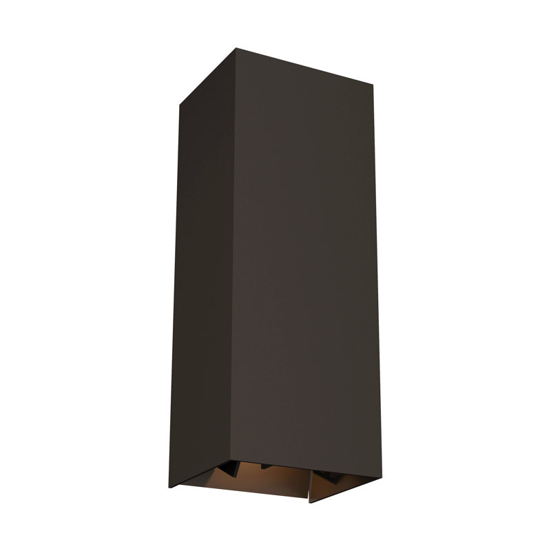 Vex LED Outdoor Flush Mount, Bronze, 12" H x 4.6" W x 4.6" D