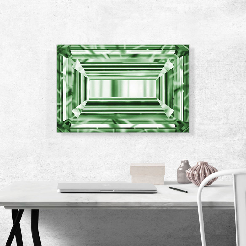 «Green Emerald Cut Diamond Jewel», impression sur toile tendue, H 18 po x l 26 po x P 0,75 po