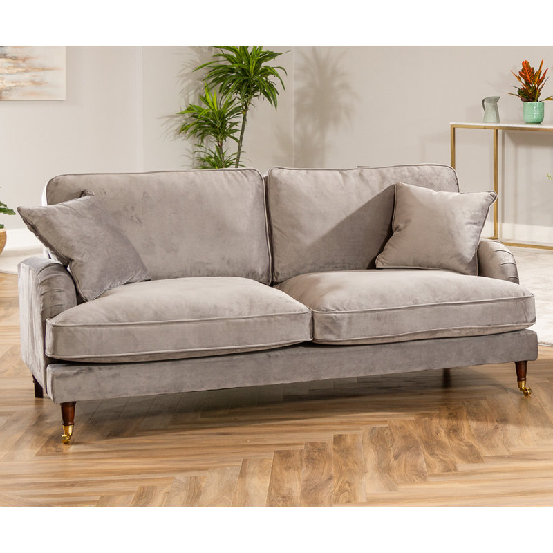 Fabiola Velvet Sofa, Grey, 3