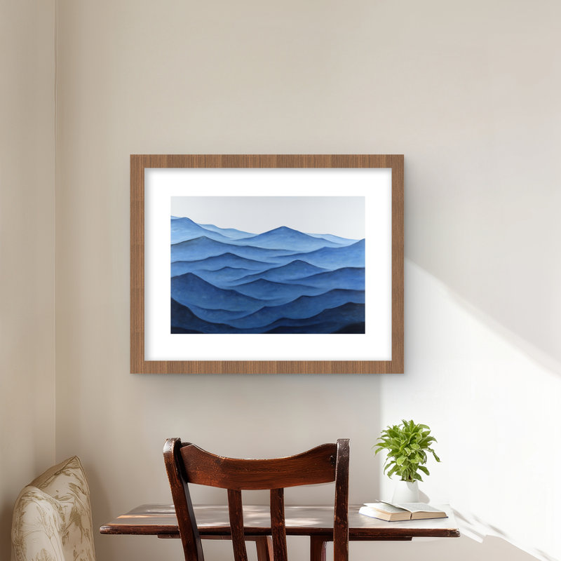 «Dark Calm Ocean Waves» - reproduction matte encadrée pour la décoration intérieure