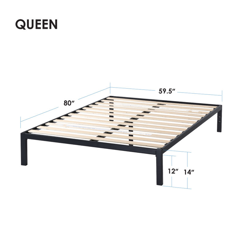 Base de lit plateforme en acier de 14 po Wayfair Sleep™, Reine