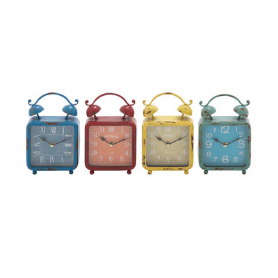 Eclectic Analog Metal Tabletop Clock in
