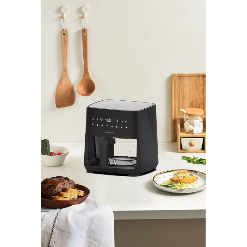 Culinary Chef 4.5-Quart Black Electric Air Fryer with Glass Basket