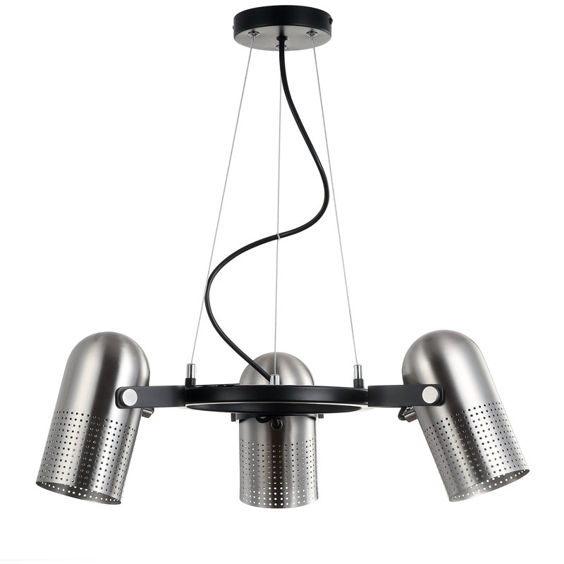 Schmeling 3 - Light Brushed Nickel/Black Pendant