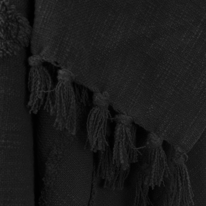 Jeté en coton Detrick, Noir
