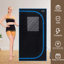 Tente hammam portable noir - Spa bien-être personnel à domicile. Équipée d'un générateur, d'une télécommande et d'une chaise pliable. Installation facile, chauffage rapide. Isolation thermique et tissu imperméable certifiés UL. 360°