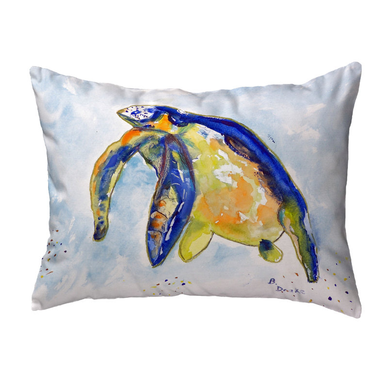 Sea Turtle Outdoor Reversible Throw Pillow