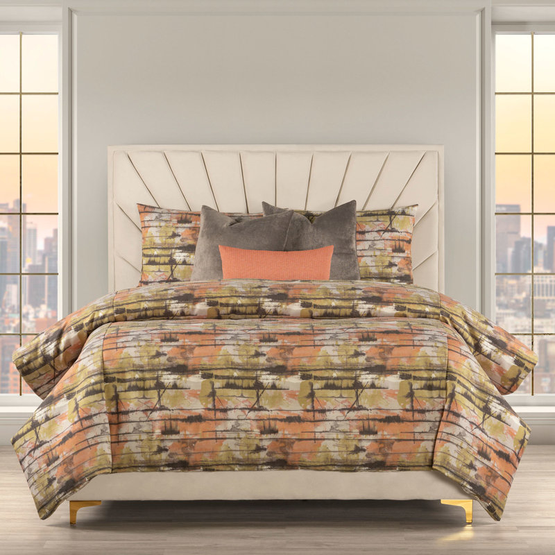 Literie Graffiti, Housse de couette simple et insert + 1 taie décor, Melon