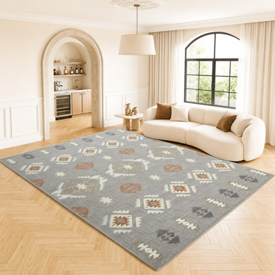 Abstract Machine Printed Shag Area Rug