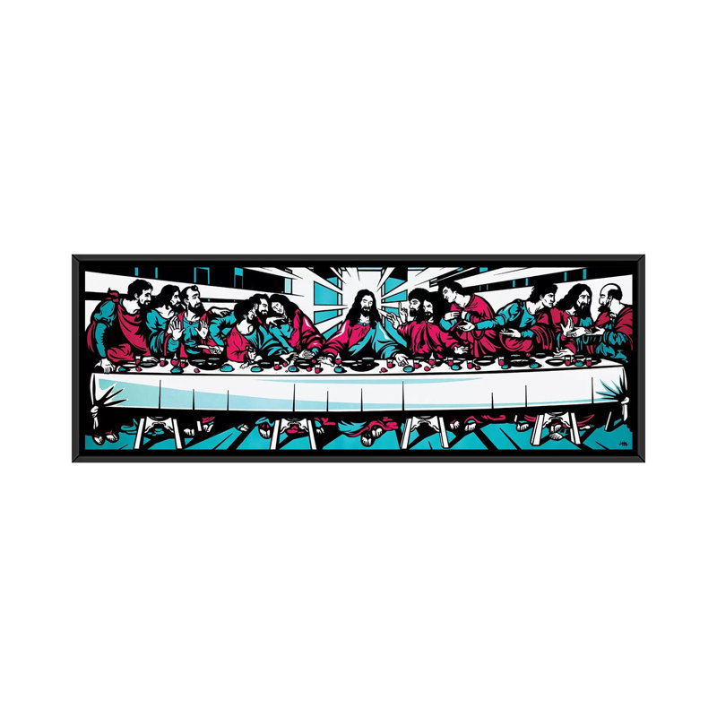 «The Last Supper Blue», impression sur toile, H 16 po x l 48 po x P 1,5 po, Toile encadrée noire