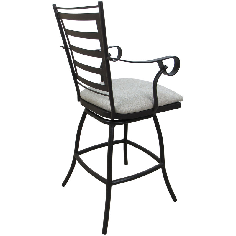 Tabouret de bar intérieur pivotant Radmen, Toile granit, Tabouret de bar (siège d'une hauteur de 30 po)