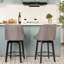 Tabouret de comptoir pivotant rembourré 26 po Wilsonia avec structure en bois massif-1692210779-1717197492
