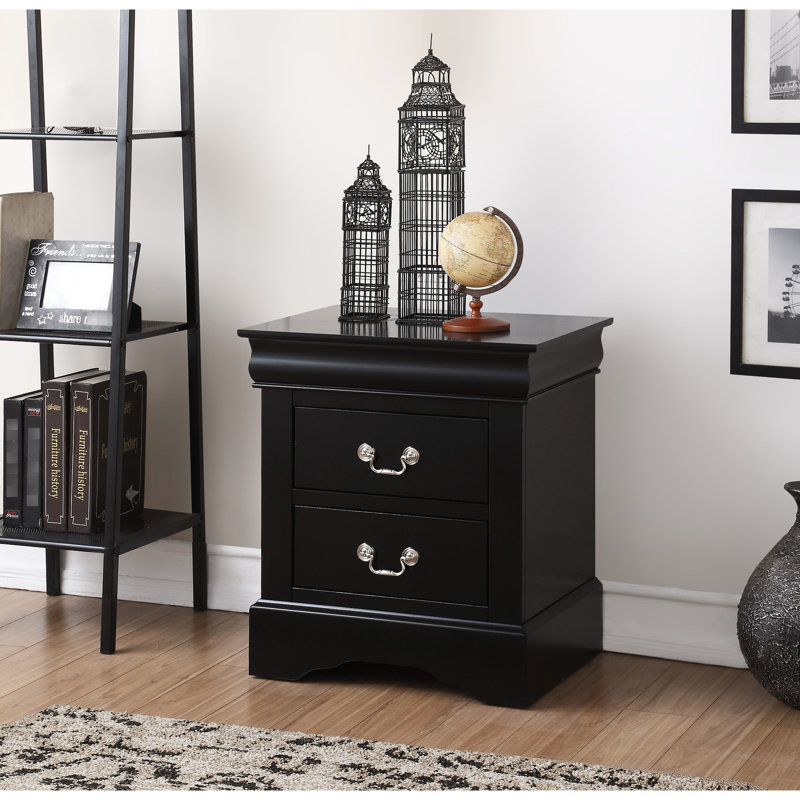 Table de chevet contemporaine noire avec une grande capacité de tiroir - Organisez votre chambre à coucher efficacement