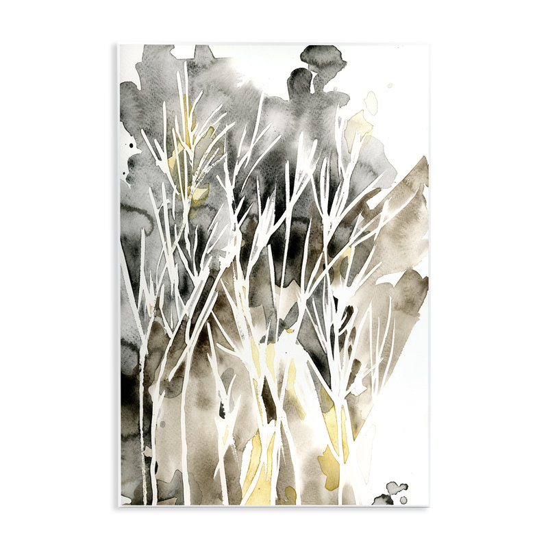 "Abstract Sprigs", aquarelle sur bois par Regina Moore, H 19 po x l 13 po