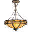Luminaire suspendu bol antique en cuivre 3 lumières Janan