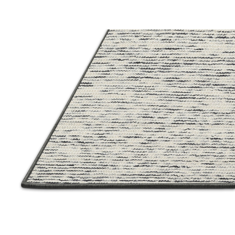 Tapis contemporain gris / crème, Rectangle 5 pi x 8 pi
