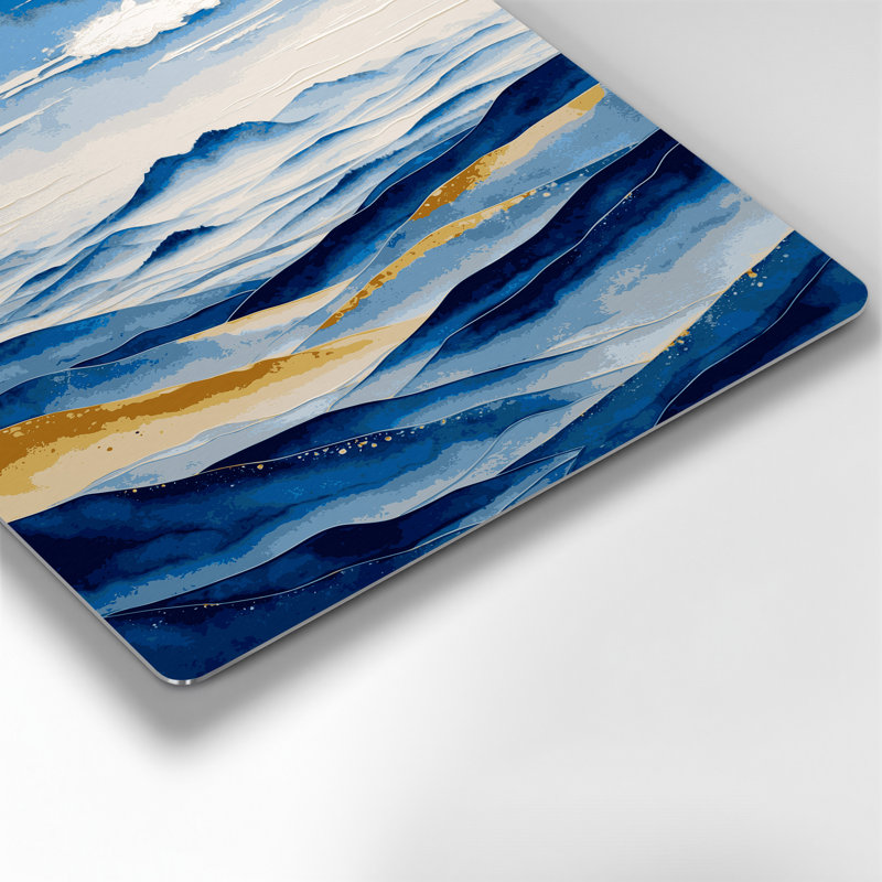 Aquarelle paysage, art mural gris en métal 15, H 18 po x l 12 po