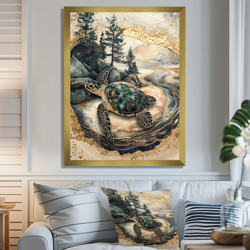 Corojo - animaux, art mural, salon, H 40 po x l 30 po, Reproduction encadrée d'une seule photo, Doré
