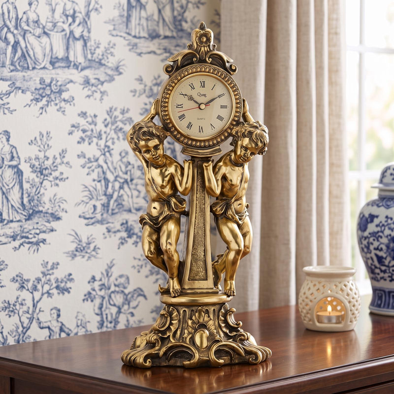 Amboise Twin Cherubs Mantle Clock