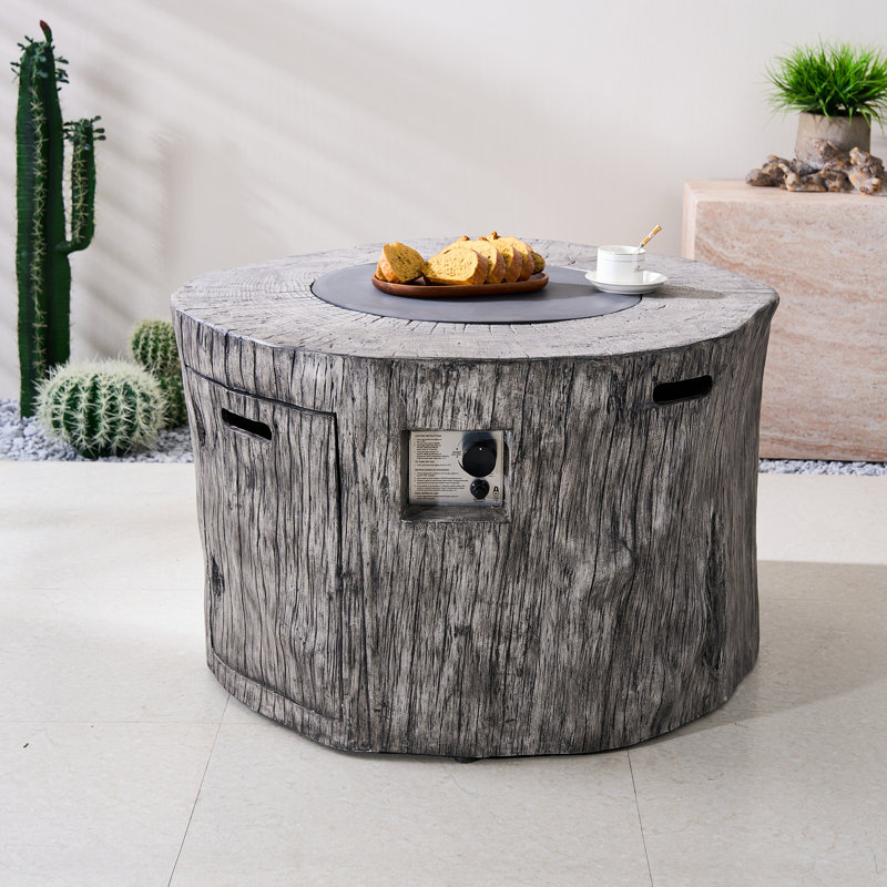 Table de foyer d'extérieur au gaz Adriyanna, Gris