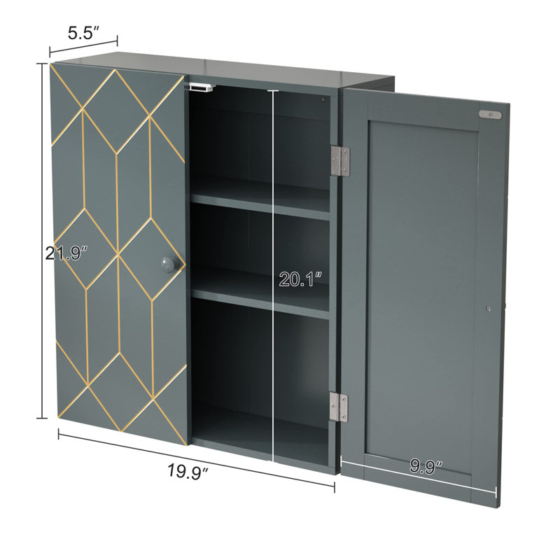 Armoire de salle de bain murale Yolisma, Gris