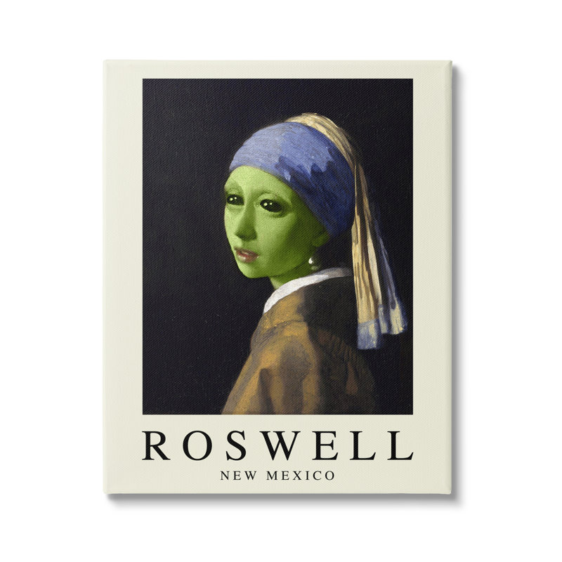 «Funny Alien Girl Roswell», impression sur toile, H 48 po x l 36 po x P 1,5 po