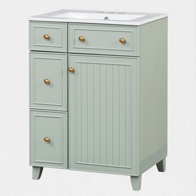 Meuble-lavabo simple 24 po avec plateau en céramique Menifee