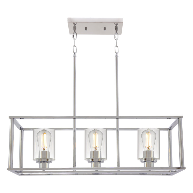Mesick 3 - Light Kitchen Island Pendant, Chrome